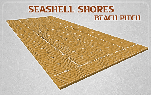 seashell shores fantasy football pitch field bowl stadium dugout blood mud sand beach sea 3d print model - Mito3D