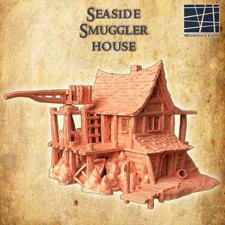 seaside smuggler house 28 mm tabletop terrain rpg dnd town medieval supportfree old stone structure playable interior 28mm 25mm 15mm wargame 3d print model - Mito3D