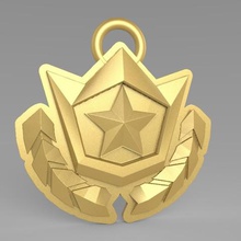 o season pass, emblema do colar jogo fortnite loot lootcrate seson estrela ícone battle royale 3d print model - Mito3D