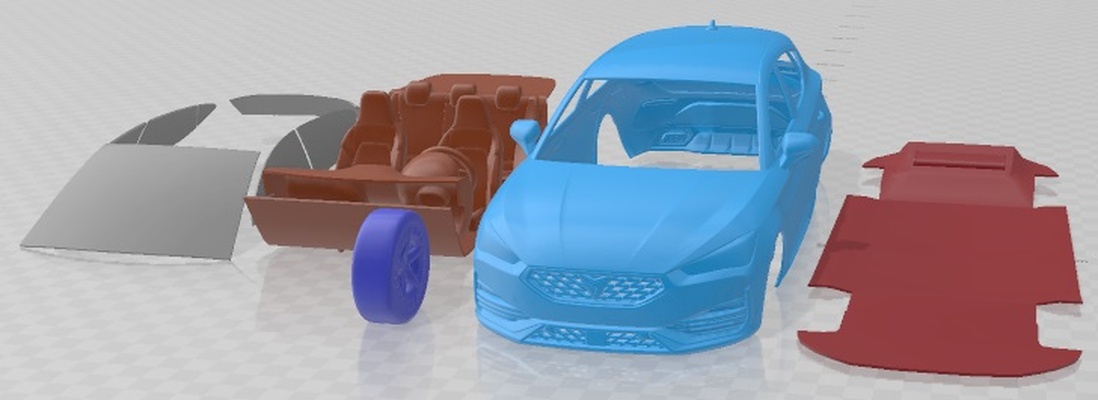 assento leon cupra 5 portas 2021 imprimível carro fenda escalextrico tamiya rc miniz passatempo micro diecast 3d print model - Mito3D
