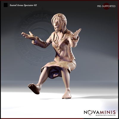 seated arena spectator 02 game npc fantasy dungeons dragons & dnd d&d pathfinder rpg ttrpg tabletop roleplaying 28mm monster mini minis miniature novaminis 3d print model - Mito3D