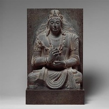 sentado bodhisattva maitreya art el buda met3d se reunió museo de la exploración escultura las exploraciones réplicas 3d print model - Mito3D