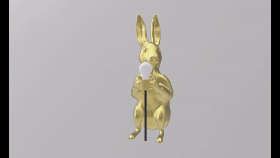 sentado conejito lámpara 48 cm alto e27 bulbo ocultación Conejo oculto pla apoyo fácil diseño decoración hogar casa 3d print model - Mito3D