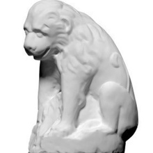 seated lion art 3d print model - Mito3D