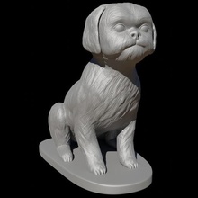 sentado shih tzu art animal mascota perro 3d print model - Mito3D