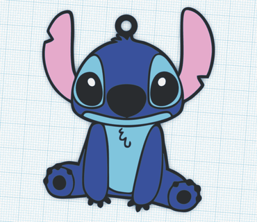 seated stitch keychain lilo 3d design stl file printing accessories key rings animated films cartoon character collectible decoration art gift fans 3d print model - Mito3D