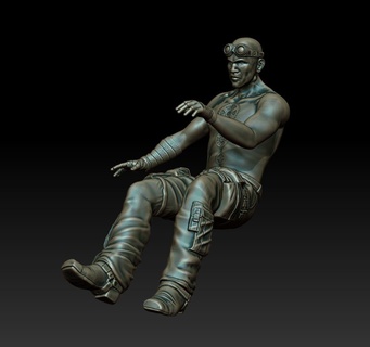 seated warboy 1 24 scale mad max fury road warboy v8 guzzoline  3d print model - Mito3D