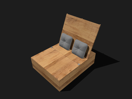 seating lounge storage space garden balcony sitting corner wood 3d print model - Mito3D