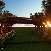 seating places architecture landscape wood furniture sketchup lumion lighting light sun edges face ground modeling model design coverage people tree 3d print model - Mito3D