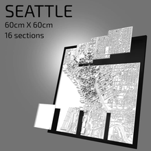 Seattle enmarcado pared Arte paisaje urbano arquitectura edificios recuerdo ciudad mapa regalo 3d diseño 3d print model - Mito3D