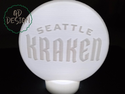 Seattle Kraken hokey disk ışık çeşitli nhl Spor Dalları tealight gece lambası adam mağara Sanat dekor 3d print model - Mito3D