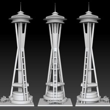 Seattle espace aiguille afficher modèle architecture tour bâtiment 3d print model - Mito3D