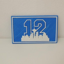 seattle 12th man plaque various 12thman flag football nfl seahawks sport outdoors 3d print model - Mito3D