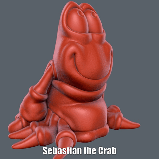 sebastian crab easy print support 3D print model - Mito3D