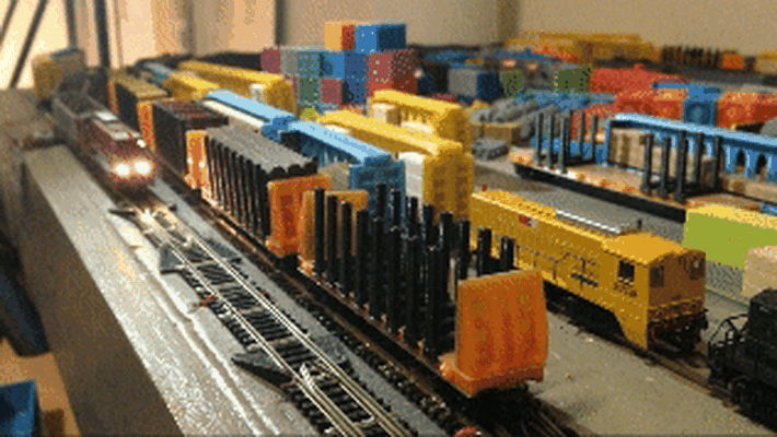 second 40' & 65' n scale ore gondola 30+ loads model train modular coal cargo static nw2 locomotive 3d print model - Mito3D