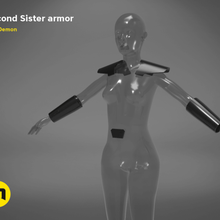 la segunda hermana de armadura juego sci-fi gratuita darkside femenino imperio sith ponible placa mama guerras estrella segundo cosplay el traje correa 3d print model - Mito3D