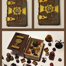 secret lock book game mechanical gear gears moving parts box dice hidden dungeon dnd 3d print model - Mito3D