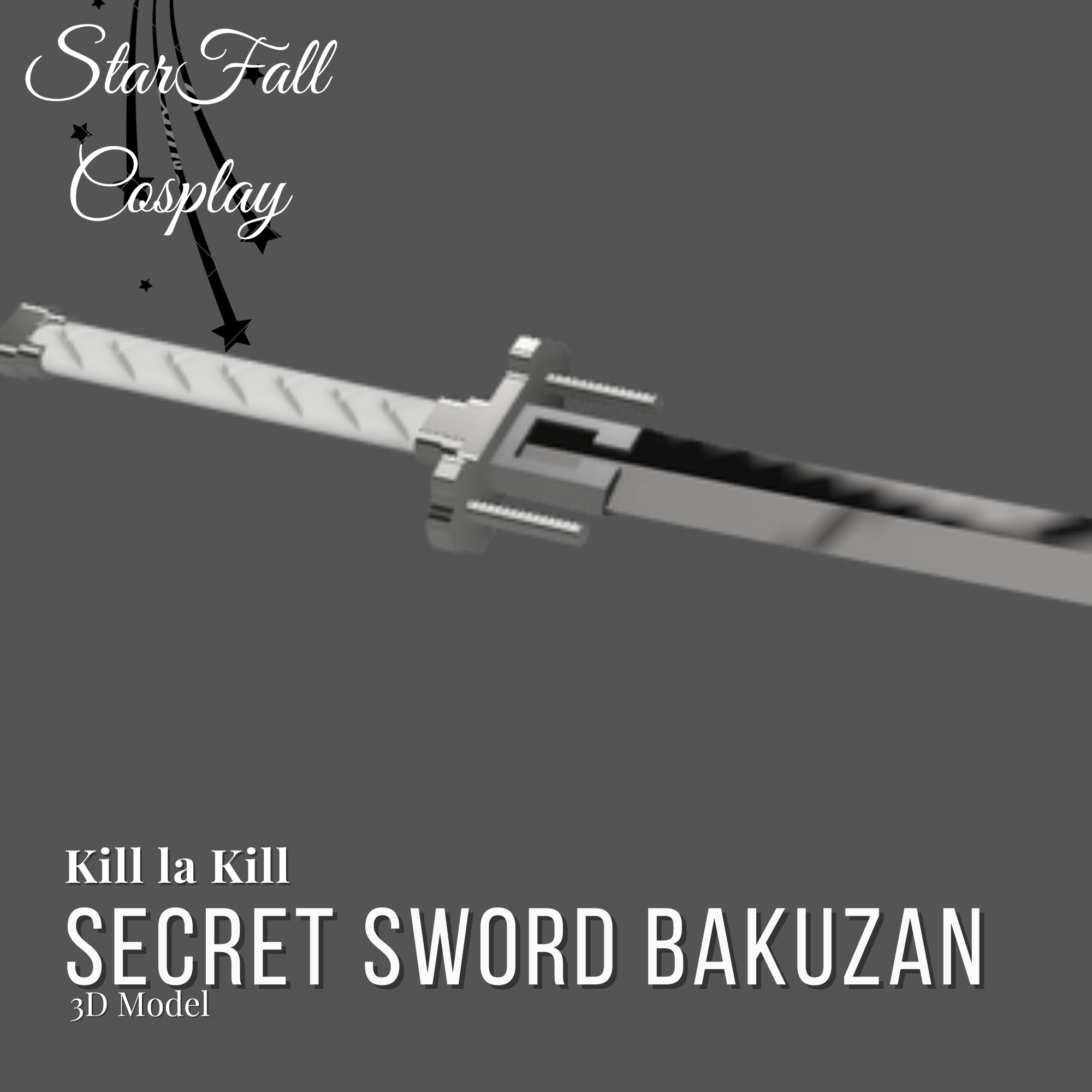 secret épée Bakuzan art tuer Katana satsuki Kiryuin 3D print model - Mito3D
