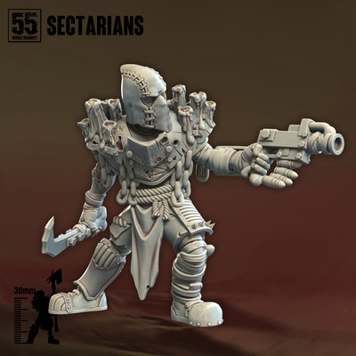 sectarian cawdor miniature minis miniatures pre-supported stl gang fantasy soldier kitbash wargaming monks tabletop cultists dnd 30mm 55mm 3d print model - Mito3D