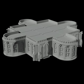 secundus alpha gothique base bâtiment ovales 6mm 8mm citoyens épique terrain 3d print model - Mito3D