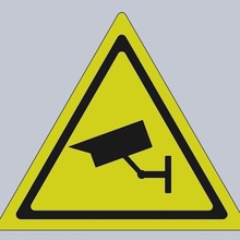 security camera warning sign art signs logos 3d print model - Mito3D