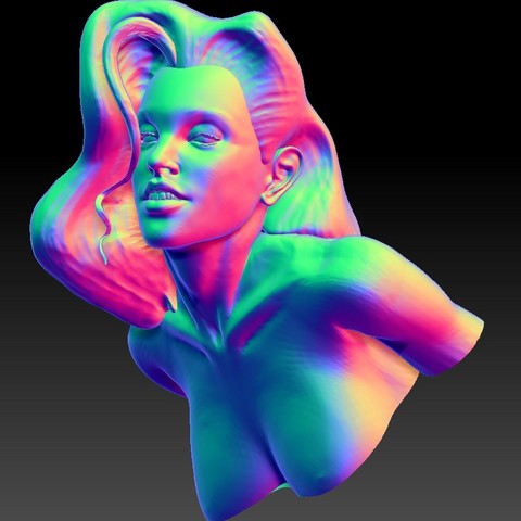 seductora sonriente señora del busto art hermoso sexy el trofeo de la decoración cabello los ojos sonrisa cabeza cara seducción mujer chica 3D print model - Mito3D