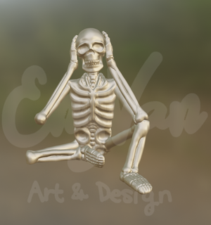 see hear speak skeletons variation 3 skeleton decoration fun art dont 3d print model - Mito3D
