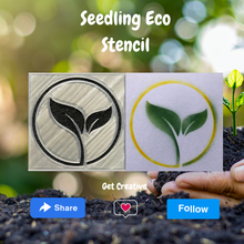 seedling eco stencil 3d print model - Mito3D