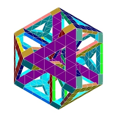 vincitore cubottaedrico polinodo 1 arte albert p falegname henry nodo nodi matematica vapore stelo topologia scienza 3d print model - Mito3D