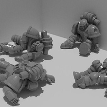 segment armor troops corpses adeptus titanicus epic epic40k epic30k space marine sm wh40k warhammer 40000 casualities 3d print model - Mito3D