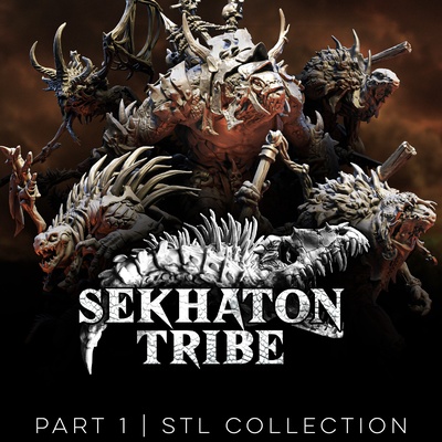 sekhaton tribe collection game beast sand dragon shaman horror miniatures monster rpg wargaming lizards 32mm lizardmen 5e grimdark saurian bestiarum darkfantasy forbiddenpsalm 3d print model - Mito3D