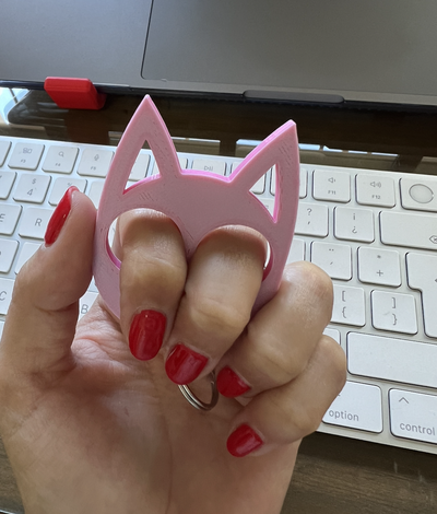 self-defense kitty keychain defense knuckles 3d print model - Mito3D