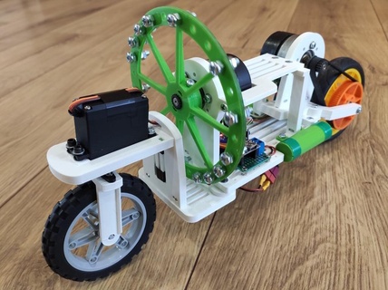 equilibrio bicicleta reacción rueda bricolaje diy electrónica robot robótica 3d print model - Mito3D