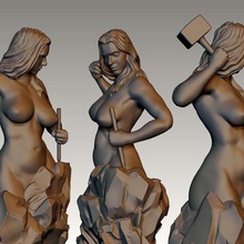 auto de escultura mulher a arte luifer rodin figurine estátua homem pensador o corpo louvre romano clássico zeuz esculturas jannie deco 3d print model - Mito3D