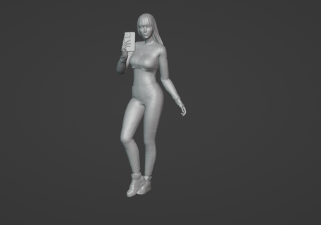 autoscatto ragazza Telefono figura sport diorama femmina modello macchina magra donna giocatore uomo maschio 3d print model - Mito3D