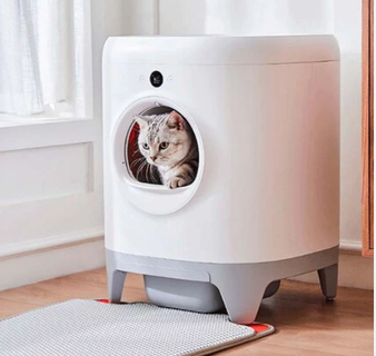 semi-automatic cat litter box automatic sandbox cats poop sandblaster animal feline bathroom bathtub excrement covered grooming dogs domestic cleaning food 3d print model - Mito3D