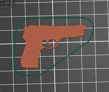 semi automatic handgun pistol silhouette Gadget gun revolver magnum key semi-automatic semiautomatic edim 3d print model - Mito3D