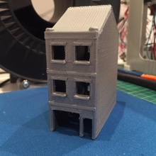 casa geminada de 3 pisos jogo medidor demos caminhos-de-ferro escala 3d print model - Mito3D
