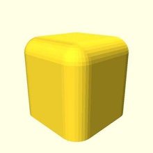 semiroundedcube openscad module various rounded minkowski cube chamfer 3d print model - Mito3D