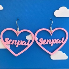 senpai heart earrings jewelry jewellery earring pending senpai heart 3d print model - Mito3D