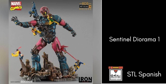 sentinel marvel diorama x-men wolverine beast gambit cyclops stl 3d quality guaranteed 3d print model - Mito3D