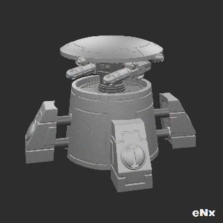 sentry turret - futurist sci-fi Game tau communist drone mech wargames dawn of war scenography greater good miniature terrain 3d print model - Mito3D