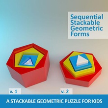 sequential stackable geometric forms game toddler math geometry motor skills puzzle 3d print model - Mito3D