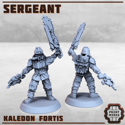 sergeant troop - kaledon fortis troops military army squad sci-fi grimdark leader 3d print model - Mito3D