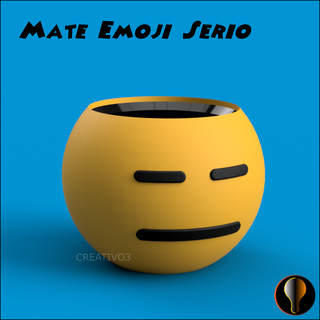 serious emoji mate whatsapp telegram 3d print model - Mito3D