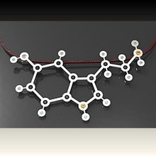 la serotonina durante joyería gem molécula felicidad 3d print model - Mito3D