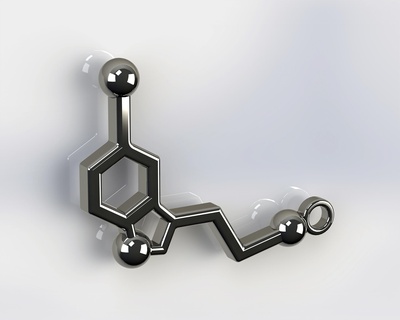 serotonina molecola pendente seratonina gioielleria 3d print model - Mito3D