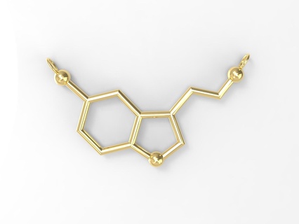 serotonina pingente colar elegante jóias jóia ouro prata imprimível castable clássico delicado químico alegria amar sentimentos 3d print model - Mito3D