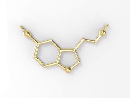 Serotonin Anhänger Halskette elegant fein Schmuck Juwel Gold Silber druckbar gießbar klassisch zart chemisch Freude Liebe Gefühle 3d print model - Mito3D