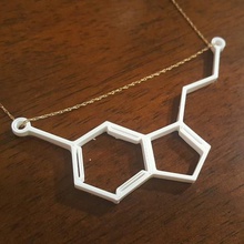 serotonin-Anhänger Schmuck Biochemie einfach drucken Mode molekulare Biologie Molekül Moleküle Halskette Halsketten - Anhänger schnell quick-print 3d print model - Mito3D